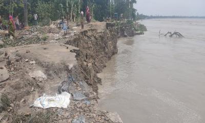 শাহজাদপুরে প্রায় সাড়ে ৪০০ বাড়িঘর যমুনা গর্ভে বিলীন