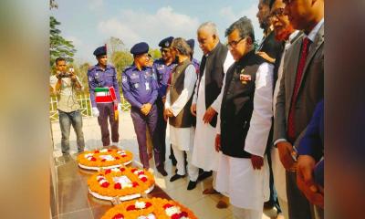 তেলিয়াপাড়া চা বাগান মুক্তিযুদ্ধের স্মৃতিসৌধে ২ মন্ত্রির শ্রদ্ধা