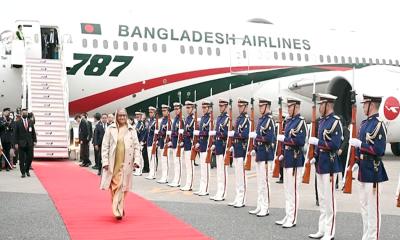 প্রধানমন্ত্রী শেখ হাসিনাকে জাপানে লাল গালিচা সংবর্ধনা