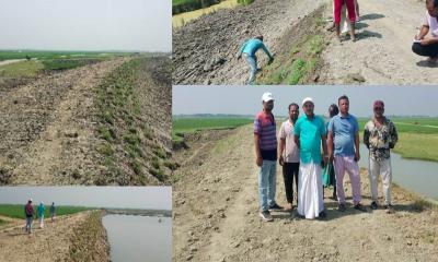 জিওলের বাঁধ নির্মাণে স্বস্তিতে কৃষকরা