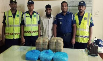 চন্দ্রগঞ্জে ১৩ কেজি গাঁজাসহ মাদক কারবারি আটক