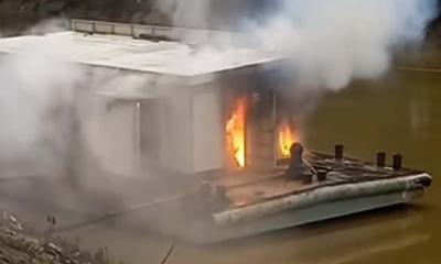 বাঘাইছড়ি লঞ্চ ঘাটের প্লাটফর্মে আগুন, একজন দগ্ধ