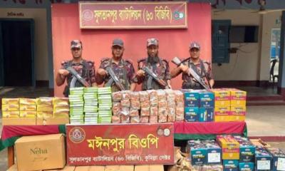 ব্রাহ্মণবাড়িয়ায় ৮২ লাখ টাকার ভারতীয় পণ্য জব্দ