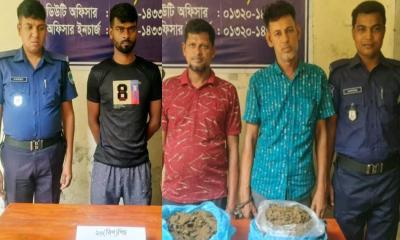 পৃথক অভিযানে গাঁজা ও ইয়াবাসহ ৩ মাদক কারবারি আটক