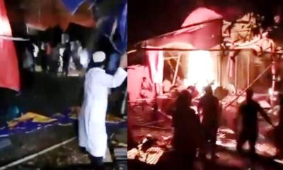 মেলার মাঠে স্থানীয় বিক্ষুব্ধ জনতার হামলা-ভাঙচুর-অগ্নিসংযোগ