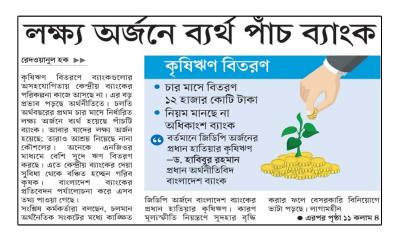 লক্ষ্য অর্জনে ব্যর্থ পাঁচ ব্যাংক
