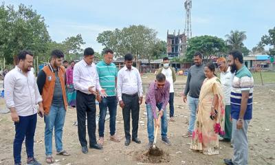 শেখ রাসেল মিনি স্টেডিয়ামের নির্মাণ কাজের উদ্বোধন