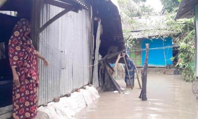 চরফ্যাশনে পানিবন্দি চল্লিশ পরিবারের আর্তনাদ, দেখার কেউ নেই