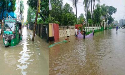 টানা বৃষ্টিতে কিশোরগঞ্জে নজিরবিহীন জলাবদ্ধতা,জনদুর্ভোগ চরমে