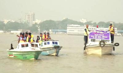 বরিশালে ইলিশ ধরা বন্ধের অভিযান শুরু