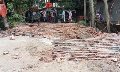 নাগরপুরে ঝুঁকিপূর্ণ কালভার্ট নিয়ে সংবাদ প্রকাশের পর দ্রুত সংস্কার কাজ শুরু
