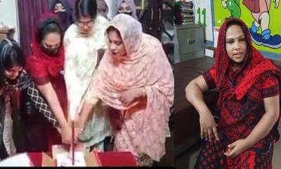 বরিশালে কেক কেটে গ্রেফতার মহিলা আ‍‍`লীগ নেত্রী