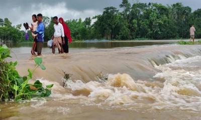 সিলেটে ৩ নদীর পানি বিপৎসীমার ওপরে