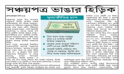 সঞ্চয়পত্র ভাঙার হিড়িক মূল্যস্ফীতির চাপ
