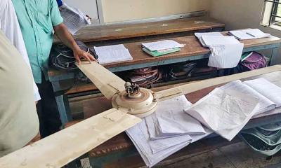 শ্রেণিকক্ষে ছাত্রীর মাথার ওপর খুলে পড়ল সিলিং ফ্যান