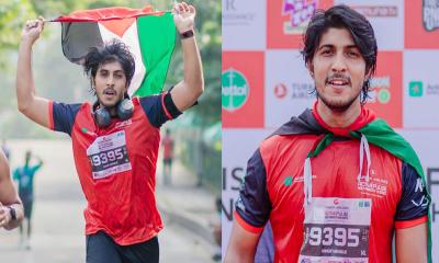ফিলিস্তিনের পতাকা হাতে যে বার্তা দিলেন তৌসিফ