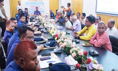 শারদীয় দুর্গাপূজা উপলক্ষে নেত্রকোণায় পুলিশ সুপারের মতবিনিময়