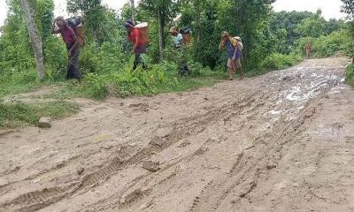 বলিপাড়া খ্রিস্টান মিশন সড়কের বেহালদশা, জনদুর্ভোগ চরমে