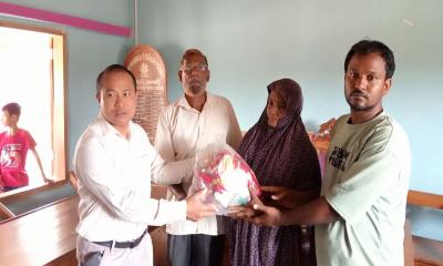 বাঘাইছড়িতে শতাধিক অসহায় পরিবারের মাঝে ঈদ সামগ্রী বিতরণ