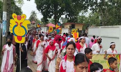ঝালকাঠিতে বর্ণাঢ্য আয়োজনে পহেলা বৈশাখ উদযাপন