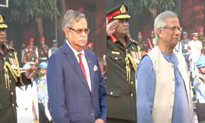 শিখা অনির্বাণে রাষ্ট্রপতি ও প্রধান উপদেষ্টার শ্রদ্ধা