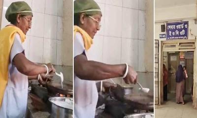হাসপাতালের অপারেশন থিয়েটারে পিঠা বানাচ্ছেন নার্সরা