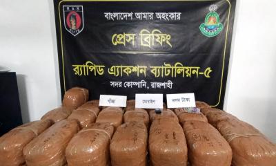 রাজশাহীতে লবণ পরিবহনের আড়ালে অর্ধকোটি টাকার গাঁজাসহ গ্রেপ্তার ১