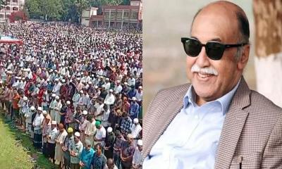 সাবেক শিল্পমন্ত্রী নূরুল মজিদের জানাজায় মানুষের ঢল