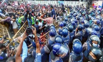 মার্চ টু ইন্ডিয়ান হাইকমিশন কর্মসূচিতে পুলিশি বাধা