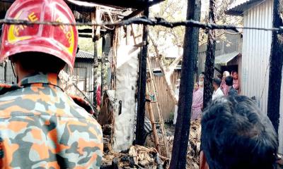 সালথায় আগুনে পুড়ে কৃষকের বসতবাড়ি ছাই
