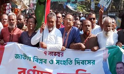 মেহেন্দিগঞ্জে জাতীয় বিপ্লব ও সংহতি দিবসে বিএনপির র‌্যালি