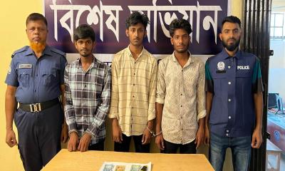 জোরারগঞ্জে ছিনতাইকালে ৩ যুবক গ্রেপ্তার