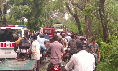 আলমডাঙ্গা-চুয়াডাঙ্গা সড়কে দেড় ঘণ্টা যান চলাচল বন্ধ