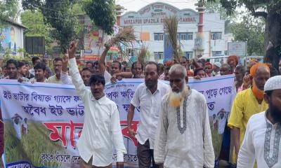 মির্জাপুরে প্রশাসনের ‘দায়সারা’ অভিযানের প্রতিবাদে ক্ষতিগ্রস্ত কৃষকদের মানববন্ধন