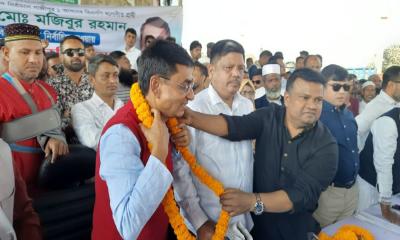 কোনাবাড়ীতে নবনির্বাচিত সংসদ সদস্য মুজিবর রহমানকে সংবর্ধনা