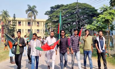 শেকৃবিতে মহান বিজয় দিবসে ছাত্রদলের বর্ণাঢ্য পতাকা র‍্যালি
