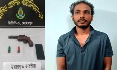 গাংনীতে ওয়ান শুটারগান ও গুলিসহ যুবক আটক
