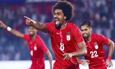 হামজার ফ্রি কিকে বাংলাদেশের প্রথম গোল
