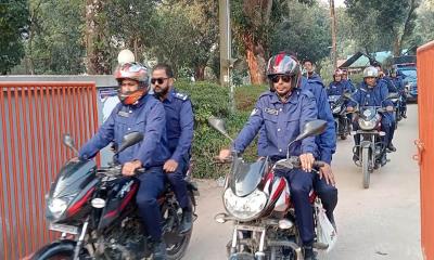 নবাবগঞ্জে ত্রয়োদশ নির্বাচনকে কেন্দ্র করে থানা পুলিশের টহল জোরদার
