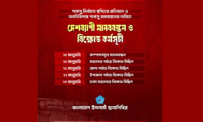 শাকসু নির্বাচন স্থগিত, প্রতিবাদে ৪ দিনের কর্মসূচি ঘোষণা ছাত্রশিবিরের