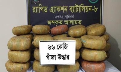 পিকআপের গোপন বাক্স থেকে ৬৬ কেজি গাঁজা উদ্ধার, চালক ও কারবারি পলাতক