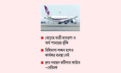 লাইসেন্সহীন জিএসএ কার্যক্রমে ঝুঁকিতে বিমানযাত্রী