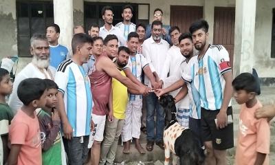 হাজীপুরে আর্জেন্টিনা-ব্রাজিল প্রীতি ফুটবল ম্যাচ অনুষ্ঠিত